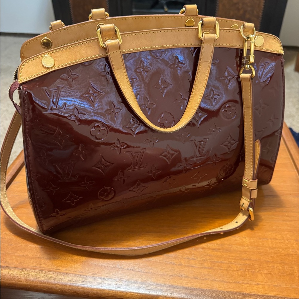 Louis Vuitton Brown Patent Leather Handbag